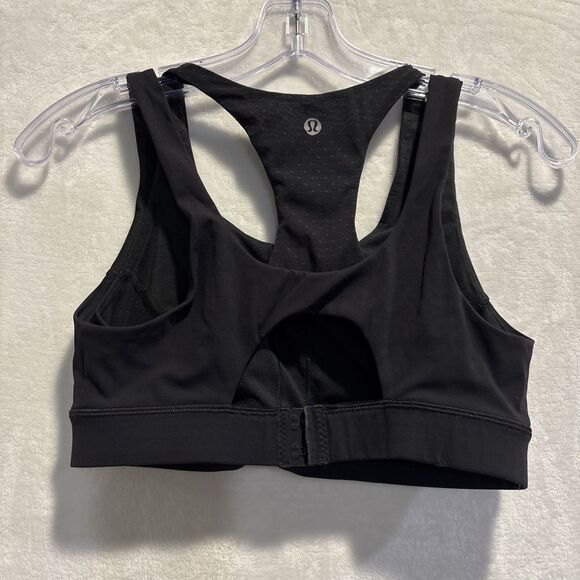 Lululemon Glide And Stride Sports Bra Black Size 8 Full On Luxtreme Run Stretch - Picture 2 of 6